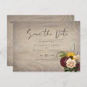 Zonnebloemen Burgundy Marsala Cheap Budget Weddens Briefkaart (Voorkant / Achterkant)