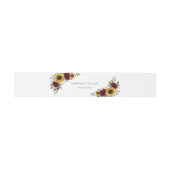 Zonnebloemen Burgundy Red Floral Rustic Weddenscha Uitnodigingen Wikkel (Vlak)