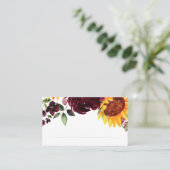 Zonnebloemen Burgundy Red Roses Herfst herfst brui Plaatskaartje (Staand voorkant)
