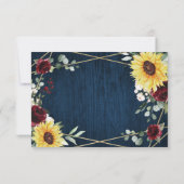 Zonnebloemen Burgundy Rozen marinemacht Geometrisc RSVP Kaartje (Achterkant)