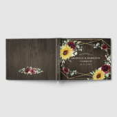 Zonnebloemen Burgundy Rozen Rustic Geometric Weddi Gastenboek (Volledig)