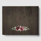 Zonnebloemen Burgundy Rozen Rustic Geometric Weddi Gastenboek (Achterkant)