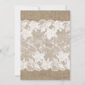 Zonnebloemen burlap en kant herfst verjaardagsfees kaart (Achterkant)