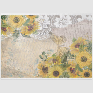 zonnebloemen Burlap gele vlinder Tissuepapier