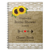 Zonnebloemen Burlap Vrijgezellenfeest Guest Book | Notitieboek (Voorkant)