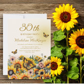 Zonnebloemen Butterflies 30e verjaardag van de Vro Kaart