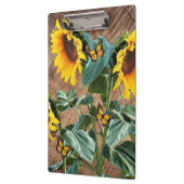 Zonnebloemen Butterflies Rustic Barn Board Klembor Klembord (Links)