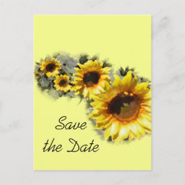 Zonnebloemen Buwen Save the Date Aankondigingskaart