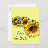 Zonnebloemen Buwen Save the Date Aankondigingskaart (Voorkant / Achterkant)