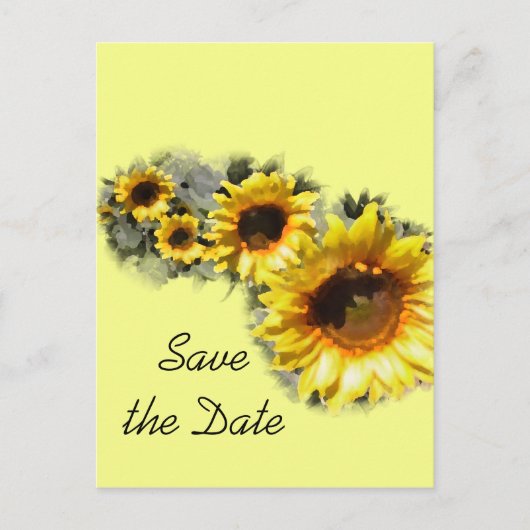 Zonnebloemen Buwen Save the Date Aankondigingskaart (Voorkant)