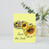 Zonnebloemen Buwen Save the Date Aankondigingskaart (Staand voorkant)