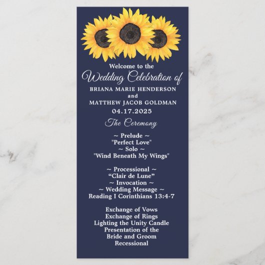 Zonnebloemen Buwprogramma Landbloemen Blauw Programmakaart (Voorkant)