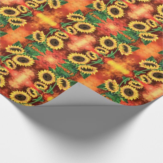 Zonnebloemen cadeaupapier (Hoek)