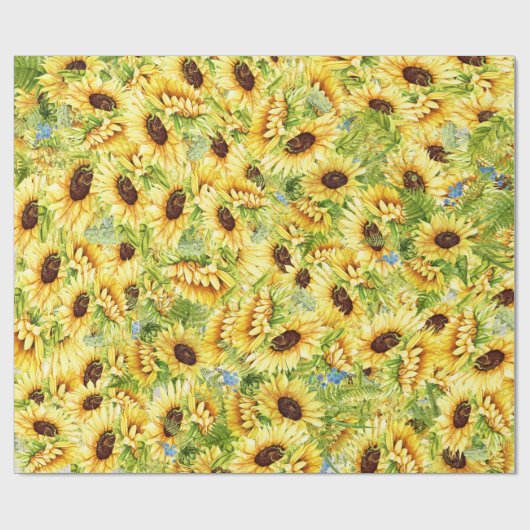 Zonnebloemen cadeaupapier (Vlak)