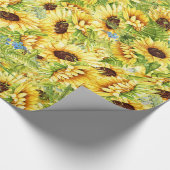 Zonnebloemen cadeaupapier (Hoek)