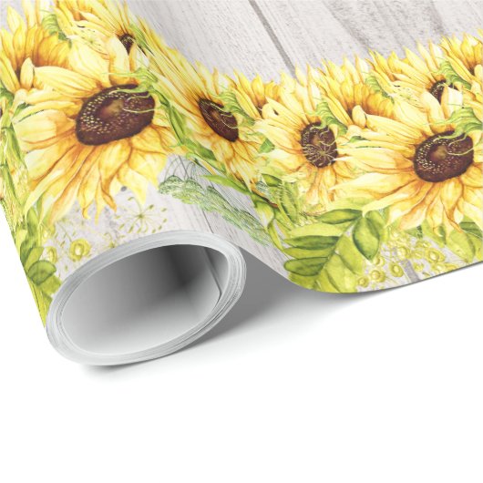 Zonnebloemen cadeaupapier (Rol Hoek)