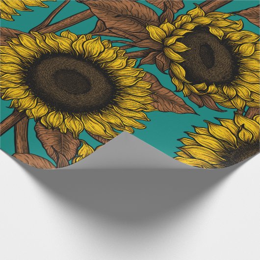 Zonnebloemen Cadeaupapier (Hoek)