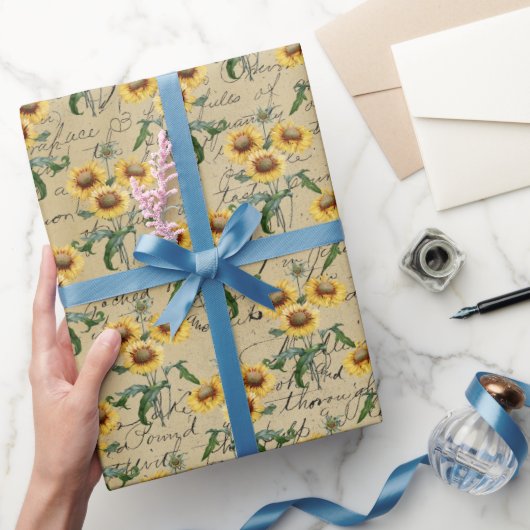 zonnebloemen cadeaupapier (Geschenken)
