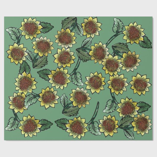Zonnebloemen Cadeaupapier (Vlak)