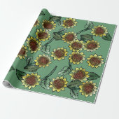 Zonnebloemen Cadeaupapier (Uitgerold)