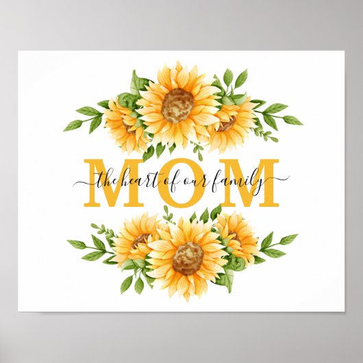 Zonnebloemen cadeautje voor mam-Moederdag, zondag Poster (Voorkant)