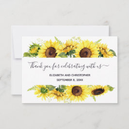 Zonnebloemen Calligrafie Trouw Trouwkaart Bedankkaart