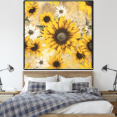 Zonnebloemen Canvas Afdruk (Insitu (Slaapkamer))