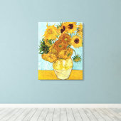 Zonnebloemen Canvas Afdruk (Insitu (Houten vloer))