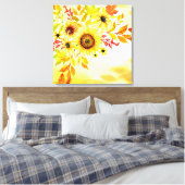 Zonnebloemen Canvas Afdruk (Insitu (Slaapkamer))