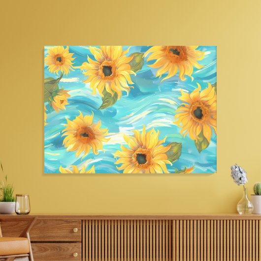 Zonnebloemen Canvas Afdruk (Insitu (Woonkamer))