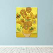 zonnebloemen canvas afdruk (Insitu (Houten vloer))