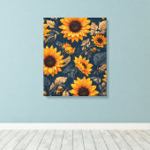 Zonnebloemen Canvas Afdruk (Insitu (Houten vloer))