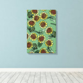 Zonnebloemen Canvas Afdruk (Insitu (Houten vloer))