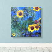 Zonnebloemen Canvas Afdruk (Insitu (Houten vloer))