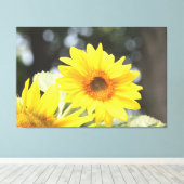 Zonnebloemen Canvas Afdruk (Insitu (Houten vloer))