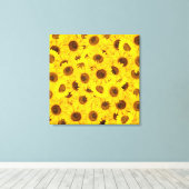 Zonnebloemen Canvas Afdruk (Insitu (Houten vloer))