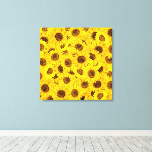 Zonnebloemen Canvas Afdruk (Insitu (Houten vloer))