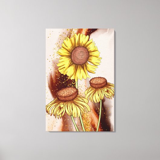 Zonnebloemen Canvas Afdruk (Voorkant)