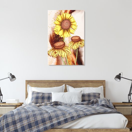 Zonnebloemen Canvas Afdruk (Insitu (Slaapkamer))