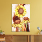Zonnebloemen Canvas Afdruk (Insitu (Woonkamer))