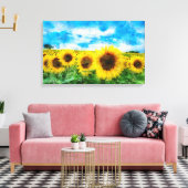 Zonnebloemen Canvas Afdruk (Insitu (Woonkamer))