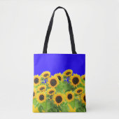 Zonnebloemen Canvas tas Oekraïense vlag kleuren Fr (Voorkant)