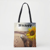 Zonnebloemen Canvas tas van Beer (Voorkant)