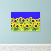 Zonnebloemen Canvasprint Canvas Afdruk (Insitu (Houten vloer))