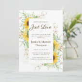 Zonnebloemen Casual bruiloft Kaart (Staand voorkant)