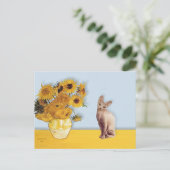 Zonnebloemen - Cat Cream Sphyx Briefkaart (Staand voorkant)