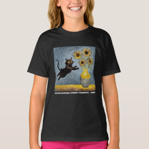 Zonnebloemen Cat Meme Art Graphic T-shirt