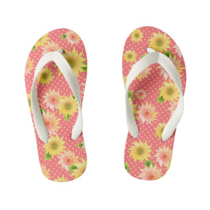 Zonnebloemen Cherry. Teenslippers kind