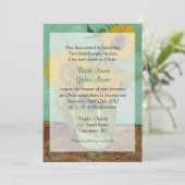 zonnebloemen Christelijke bruiloft Kaart (Staand voorkant)