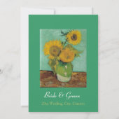 zonnebloemen Christelijke bruiloft Kaart (Achterkant)